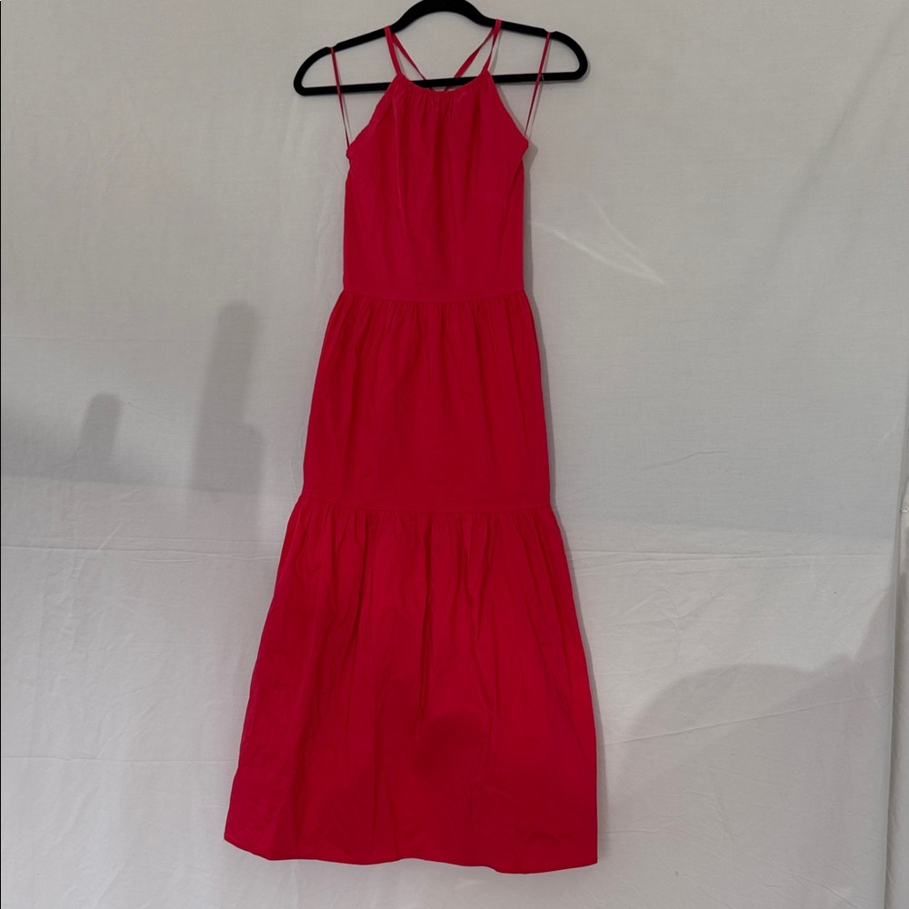 Evereve Vibrant Pink Midi Dress with pockets